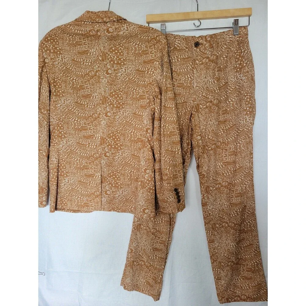 INC International Concepts Suit Set Women’s Paisley Linen Blend Size XS